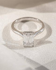 IGI Certified Emerald Cut Lab Grown Diamond Solitaire Ring (1-3 CT) - Image 3