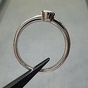 Lab Grown Diamond Solitaire Engagement Ring: 14K Gold Bezel Set - Image 4