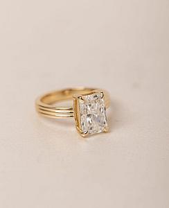 3.0 CT Radiant Cut Lab Grown Diamond Engagement Ring: 14K Gold Solitaire - Image 2