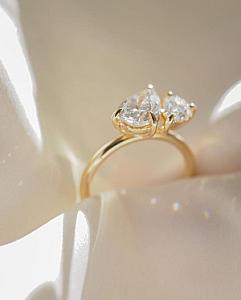 Toi et Moi Pear Lab Grown Diamond Engagement Ring: Two Stone Wedding Ring - Image 5