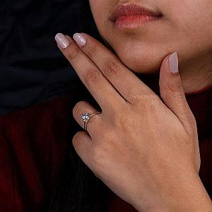 Lab Grown Diamond Engagement Ring: Round Solitaire, Gold Promise Ring - Image 6