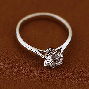 Round Lab Grown Diamond Solitaire Ring: Solid Gold Wedding, Anniversary - Image 4