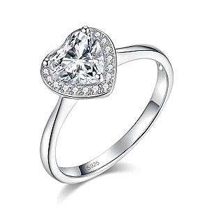 1 CT Heart Lab Grown Diamond Engagement Ring: Halo Pave Band - Image 3
