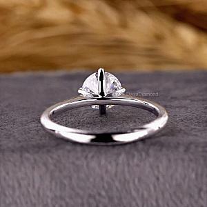 Lab Grown Diamond Engagement Ring: Round Solitaire, Gold Promise Ring - Image 3