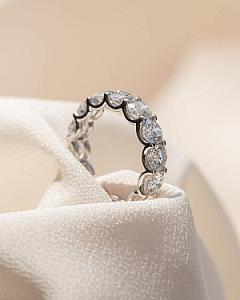 Lab Grown Diamond Eternity Band: 3.0MM Round Cut, Stackable Bridal Ring - Image 1