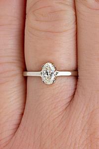 Oval Lab Grown Diamond Engagement Ring: Solid Gold Solitaire - Image 2