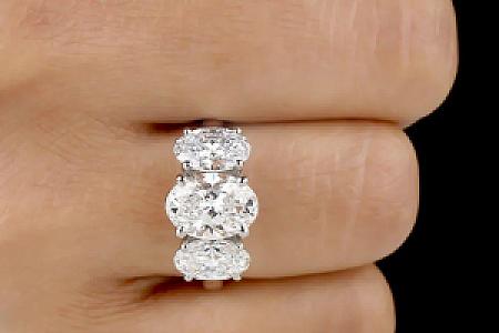 3CT Oval Moissanite Engagement Ring: Three Stone 14K Gold Wedding Ring - Image 8