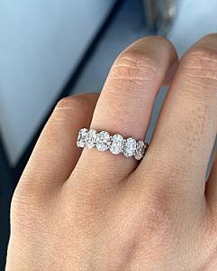 Oval Moissanite Eternity Band: Colorless Bridal Anniversary Ring