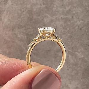 Oval Lab Grown Diamond Engagement Ring: Solitaire Wedding Ring, Solid Gold - Image 8