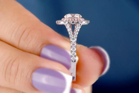 1.25 CT Cushion Cut Moissanite Ring: 14K Gold Double Halo Engagement Ring - Image 3