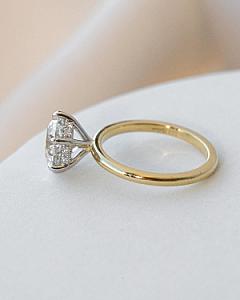 Lab Grown 2 Carat Diamond Engagement Ring: 18K Gold Hidden Halo - Image 7