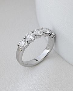Lab Grown Diamond Wedding Band: 5 Stone Round Cut EF/VS Stackable Ring - Image 6