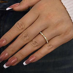 Lab Grown Diamond Wedding Band: Marquise & Round Cut, Half Eternity - Image 6