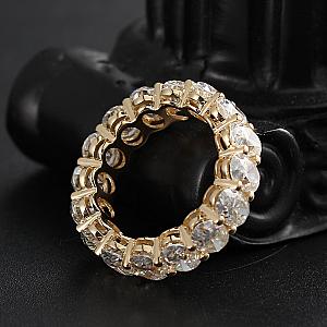 Oval Moissanite Half Eternity Band: Handmade Gold Anniversary Ring - Image 4