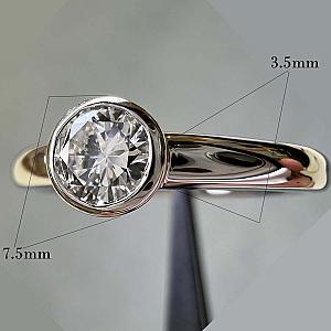 Lab Grown Diamond Solitaire Engagement Ring: 14K Gold Bezel Set - Image 2
