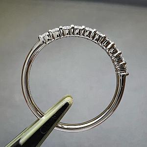 14K Gold Lab Grown Diamond Wedding Band: Half Eternity Ring - Image 5