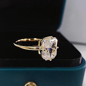 5.0 CT Radiant Cut Moissanite Engagement Ring: Solid Gold Solitaire - Image 7