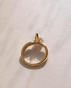 Pear Cut Lab Grown Diamond Engagement Ring: 14K Gold Solitaire - Image 3