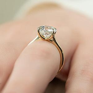 3 Carat Round Lab Diamond Solitaire Engagement Ring, 14k Gold - Image 4