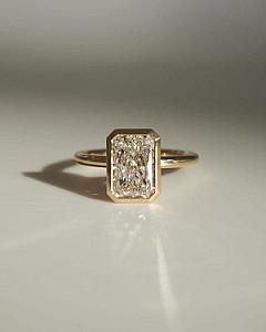 3.00 CT Radiant Cut Lab Grown Diamond 14k Gold Bezel Engagement Ring - Image 1