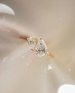 Toi et Moi Pear Lab Grown Diamond Engagement Ring: Two Stone Wedding Ring - Image 4