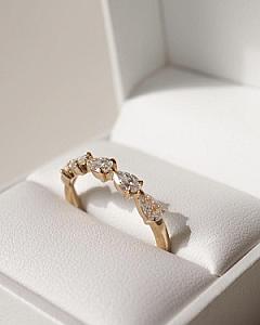 Pear Lab Grown Diamond Eternity Band: East to West Wedding Ring - Image 3