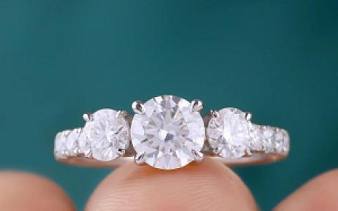 1 CT Round Moissanite Engagement Ring: 14K White Gold Pave Anniversary Ring - Image 8