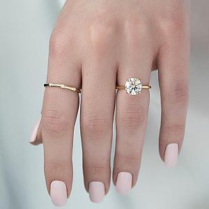 3 Carat Round Lab Diamond Solitaire Engagement Ring, 14k Gold - Image 9
