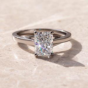 Radiant Cut Lab Grown Diamond Engagement Ring: 14k Gold Solitaire, IGI Certified - Image 1