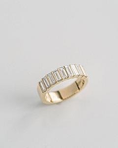Vintage Baguette Moissanite Wedding Band: 14k Yellow Gold Half Eternity - Image 5