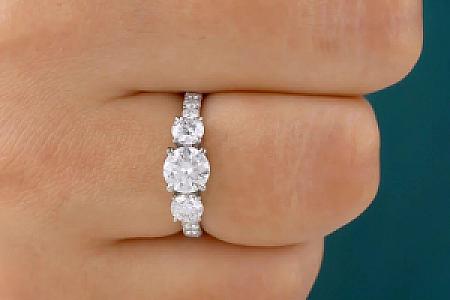 1 CT Round Moissanite Engagement Ring: 14K White Gold Pave Anniversary Ring - Image 5