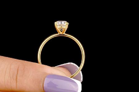 2 Ct Oval Moissanite Engagement Ring: Solid Gold, Handmade - Image 3