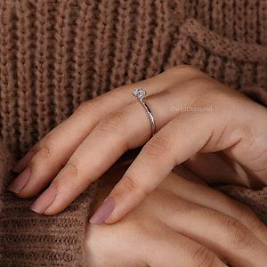 Cushion Cut Lab Grown Diamond Engagement Ring: 14k Gold Solitaire - Image 4