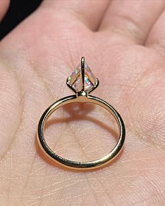 Lozenge Cut Moissanite Engagement Ring: 14K Gold Modern Wedding Ring - Image 5