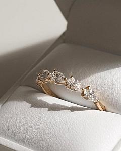 Pear Lab Grown Diamond Eternity Band: East to West Wedding Ring - Image 4