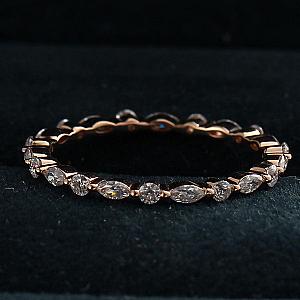 Lab Grown Diamond Eternity Band: Marquise & Round, Anniversary Ring - Image 3