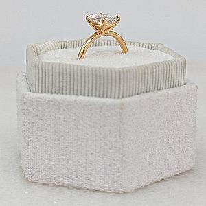 Oval Lab Grown Diamond Engagement Ring: Solid Gold Solitaire Wedding Ring - Image 8