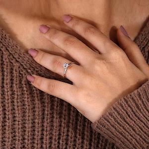 Cushion Cut Lab Grown Diamond Engagement Ring: 14k Gold Solitaire - Image 6