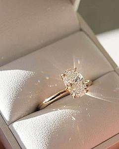 2 Carat Oval Lab Grown Diamond Engagement Ring: Solid Gold Solitaire - Image 8