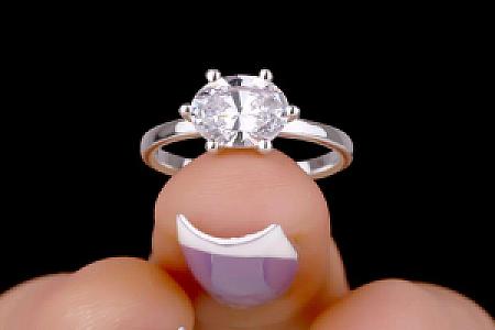 Oval Moissanite Diamond Engagement Ring: Solid Gold Solitaire - Image 1