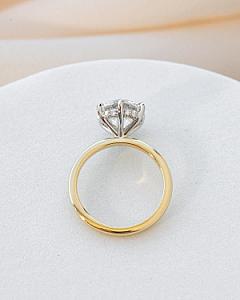 Lab Grown 2 Carat Diamond Engagement Ring: 18K Gold Hidden Halo - Image 4