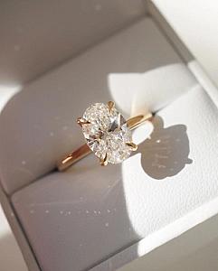 4 CT Oval Lab Diamond Engagement Ring: Hidden Halo, Solid Gold - Image 6