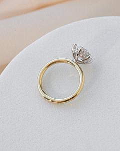Lab Grown 2 Carat Diamond Engagement Ring: 18K Gold Hidden Halo - Image 3