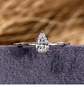 Pear Lab Grown Diamond Engagement Ring: Solitaire Proposal