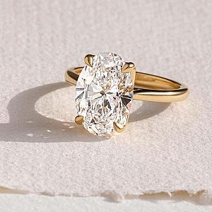 4 CT Oval Lab Grown Diamond Engagement Ring - 18k Yellow Gold - Image 4