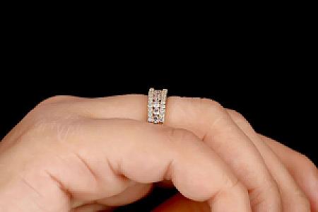 Moissanite Wedding Band: 14K White Gold, Micro Pave Diamond Ring - Image 5