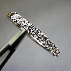 14K Gold Lab Grown Diamond Wedding Band: Half Eternity Ring - Image 3