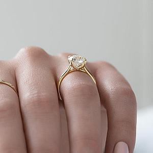 3 Carat Round Lab Diamond Solitaire Engagement Ring, 14k Gold - Image 5