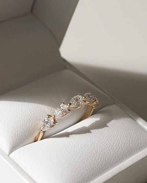 Pear Lab Grown Diamond Eternity Band: East to West Wedding Ring
