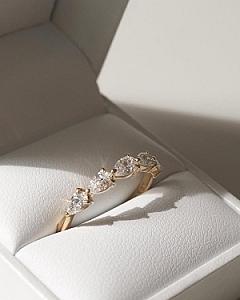 Pear Lab Grown Diamond Eternity Band: East to West Wedding Ring